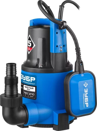 Насос ЗУБР &quot;ПРОФЕССИОНАЛ&quot; Т3 погружной дренажный для чистой воды (d пропускаемых частиц до 5мм), 750Вт, пропускная способность 210л/мин, напор 8,5м НПЧ-Т3-750 купить в Екатеринбурге