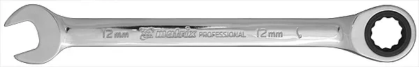 Ключ комбинированный трещоточный 10мм CrV зеркальный хром MATRIX PROFESSIONAL 14803 купить в Екатеринбурге