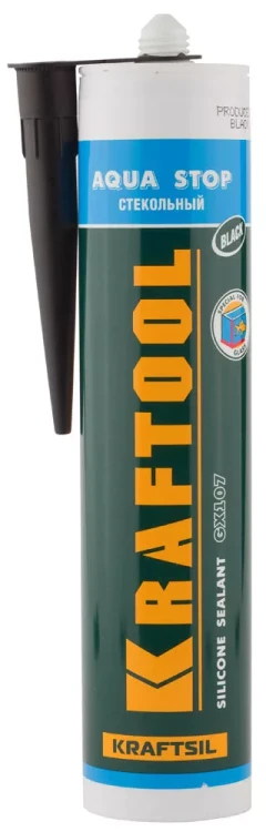 Герметик KRAFTOOL KRAFTSeal GX107 "AQUA STOP" силиконовый стекольный, черный, 300мл 41256-4 купить в Екатеринбурге