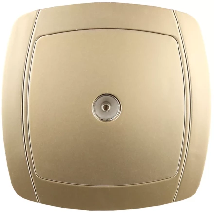 Розетка СВЕТОЗАР &quot;АКЦЕНТ&quot; телевизионная одинарная в сборе, цвет золотой металлик SV-54215-GM купить в Екатеринбурге