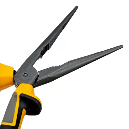 Длинногубцы прямые 205 мм Denzel 17302, трехкомпонентные рукоятки купить в Екатеринбурге