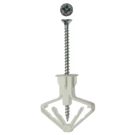 Дюбель ЗУБР &quot;МАСТЕР&quot; полипропиленовый, тип &quot;Бабочка&quot;, для пустотелых конструкций, с оцинкованным саморезом, 10 х 50 мм, 4 шт 4-301326 купить в Екатеринбурге