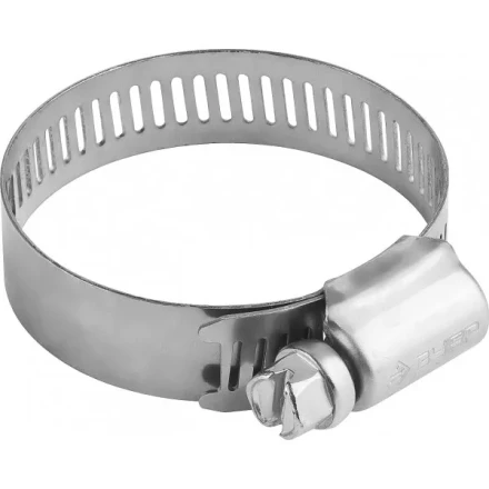 Хомуты ЗУБР &quot;ЭКСПЕРТ&quot;, нерж. сталь, просечная лента 12 мм, 29-47 мм, 100 шт 37815-029-47-100 купить в Екатеринбурге