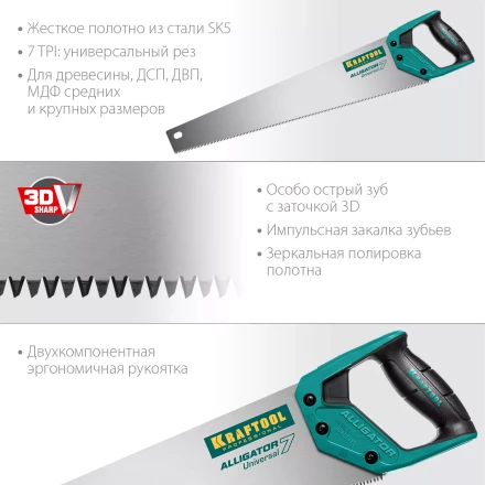 Ножовка универсальная Alligator Universal 7 15004-55 купить в Екатеринбурге