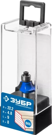 ЗУБР 22.2 x 9 мм, радиус 4.8 мм, фреза кромочная калевочная №1, Профессионал (28700-22.2) купить в Екатеринбурге