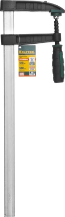 Струбцина, KRAFTOOL 32011-120-500, тип &quot;F&quot;, DIN 5117, двухкомпонентная ручка, 120х500мм 32011-120-500 купить в Екатеринбурге