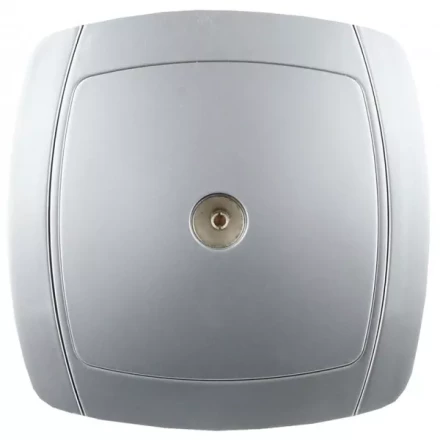 Розетка СВЕТОЗАР &quot;АКЦЕНТ&quot; телевизионная одинарная в сборе, цвет серебристый металлик SV-54215-SM купить в Екатеринбурге