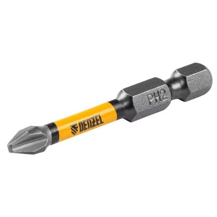 Бита IMPACT, PH2x50 мм, лазерная обработка шлица, сталь S2, 10 шт., Е 6,3 Denzel 11689 купить в Екатеринбурге