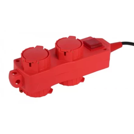 Удлинитель СВЕТОЗАР электрический с заземлением, выключатель, евро, 4 (2х2) гнезда, с крышками, 5м SV-55017-5 купить в Екатеринбурге