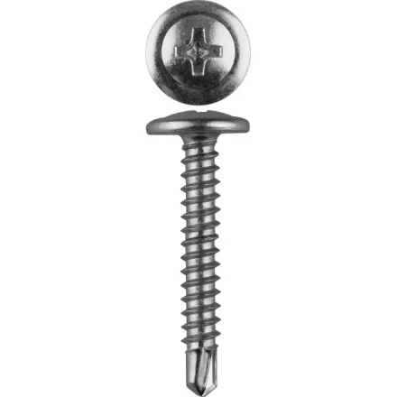 Саморезы ЗУБР с прессшайбой и сверлом по листовому металлу до 2мм, PH2, 4,2х32мм, ТФ7, 35шт 4-300217-42-032 купить в Екатеринбурге