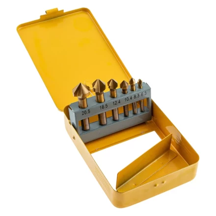 Набор зенковок Denzel 72313, HSS, M3-M10, 6 шт, металл. кейс купить в Екатеринбурге