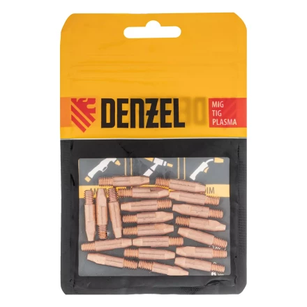 Токосъемный наконечник под проволоку 1,2 мм, М6х28, E-CU, 20 шт для MIG горелки тип 24 Denzel 93648 купить в Екатеринбурге