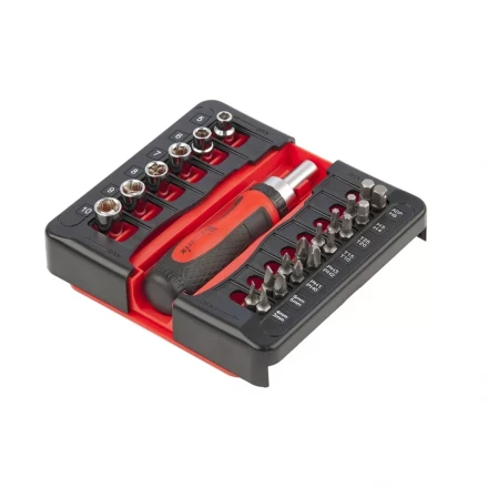 Отвертка реверсивная с набором бит и торцевых головок, 23 шт., CrV Matrix 11786 купить в Екатеринбурге