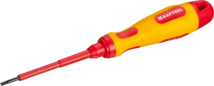 Отвертка KRAFTOOL, высоковольтная, Cr-Mo-V стержень, двухкомпонент. маслобензостойкая рукоятка, SL, 2,5х75мм 250083-2.5-075 купить в Екатеринбурге