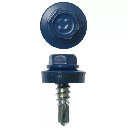 Саморезы ЗУБР &quot;ПРОФЕССИОНАЛ&quot; окраш., RAL 5005 синий насыщен., для крепл. кров. матер. к металл. констр., 5.5x19мм, 2500шт 4-300310-55-019-5005 купить в Екатеринбурге