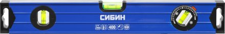 Уровень СИБИН коробчатый усиленный, утолщенный профиль, 2 фрезерованные поверхности, 3 противоударных ампулы (1 поворотная на 360 град), 4 34609-040 купить в Екатеринбурге