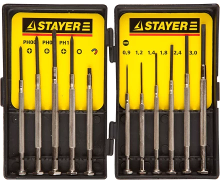 STAYER &quot;MASTER&quot;. Набор: Отвертки часовые для особо точных работ, с цельнометаллическими рукоятками 2560-H11_z01 купить в Екатеринбурге