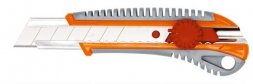 Нож пластиковый 25мм обрезиненный корпус металлическая направляющая  Кратон