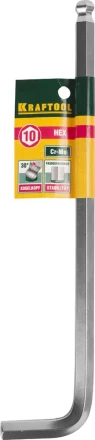 Ключ KRAFTOOL &quot;INDUSTRIE&quot; имбусовый, длинный c шариком, Cr-Mo, хромосатинированное покрытие, HEX 10 27437-10 купить в Екатеринбурге