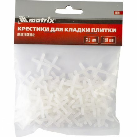 Крестики 3,0 мм для кладки плитки упаковка 150 штук Matrix 88091 купить в Екатеринбурге
