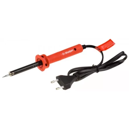 Электропаяльник ЗУБР "МАСТЕР" с пластиковой рукояткой и долговечным жалом, форма конус, 40Вт 55400-40_z01 купить в Екатеринбурге