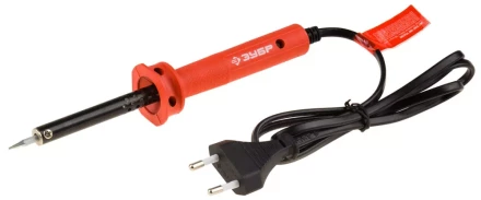 Электропаяльник ЗУБР "МАСТЕР" с пластиковой рукояткой и долговечным жалом, форма конус, 40Вт 55400-40_z01 купить в Екатеринбурге