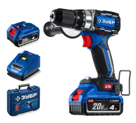 Бесщеточная дрель-шуруповерт Зубр, 2 АКБ LMS (4 Ач), в кейсе DB-70-42 серия «ПРОФЕССИОНАЛ» купить в Екатеринбурге