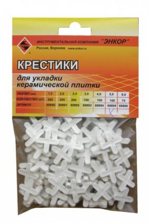 Крестики для кафеля 5,0 мм 100 штук блистер Энкор 69895 купить в Екатеринбурге