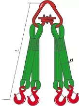 Строп текстильный четырехветвевой 4СТ 4 т  L=2.5 м РА 80 мм Звено РТ-3 купить в Екатеринбурге