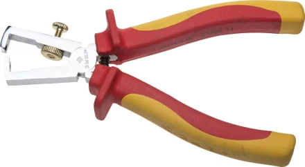 Пассатижи ЗУБР "ПРОФИЭЛЕКТРИК", диэлектр, для зачистки проводов, двухкомп рукоятка, до~1000В, d до 5мм, S поперечн сеч кабеля до 10мм2, 180мм 22145-9-16 купить в Екатеринбурге