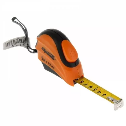 Рулетка 5 м х 19 мм SPARTA Automatic двухкомпонентный корпус автоматическая фиксация артикул 31331 купить в Екатеринбурге