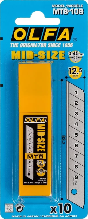 Лезвия OLFA сегментированные для OL-MT-1, 9 сегментов, 12,5мм OL-MTB-10B купить в Екатеринбурге