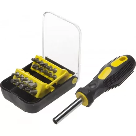 Набор STAYER Отвертка-битхолдер &quot;STANDARD&quot; с магнитом, 2-комп. рукоятка, биты Сr-V, в боксе, 21 предмет 25078-H21 купить в Екатеринбурге