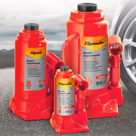 Домкрат гидравлический бутылочный 12 т h подъема 205-400 мм  SPARTA Compact 50336 купить в Екатеринбурге