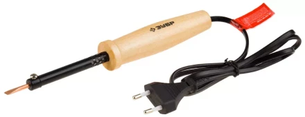 Электропаяльник ЗУБР "МАСТЕР" с деревянной рукояткой и долговечным жалом, форма клин, 40Вт 55405-40_z01 купить в Екатеринбурге