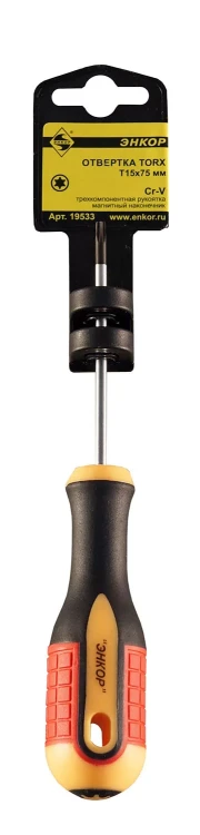 Отвертка Torx T15х75мм Энкор 19533 купить в Екатеринбурге