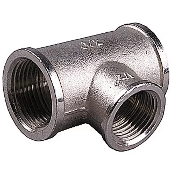 Тройник GENERAL FITTINGS переходной, никелированная латунь, г/г/г, 1"-1/2"-1" 51060-1-1/2-1 купить в Екатеринбурге