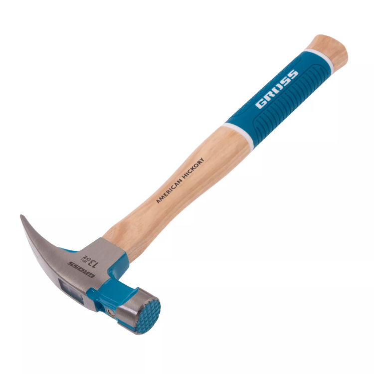 Молоток-гвоздодер GROSS 10413, 380 г, угол 75, магнит, обрезиненная рукоятка American Hickory купить в Екатеринбурге