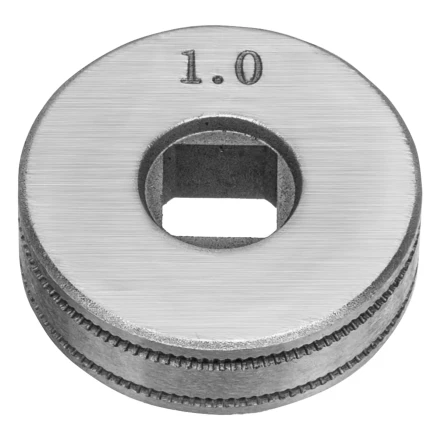 Подающий ролик, U профиль зубчатый под флюсовую проволоку 0,8-1мм посадка квадрат, 2 шт Denzel 93653 купить в Екатеринбурге