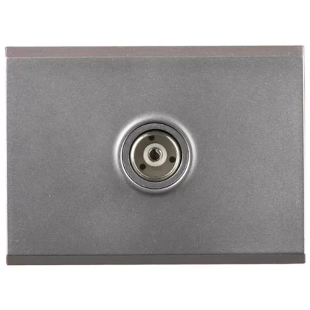 Розетка СВЕТОЗАР "ЭФФЕКТ" телевизионная, без вставки и рамки, цвет светло-серый металлик SV-54415-SM купить в Екатеринбурге