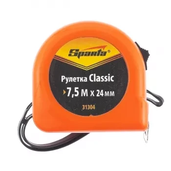 Рулетка Classic, 7.5 м х 24 мм, пластиковый корпус SPARTA 31304