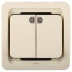 Выключатель СВЕТОЗАР &quot;ГАММА&quot; двухклавишный, с подсветкой, цвет бежевый, 10А/~250В SV-54135-B купить в Екатеринбурге