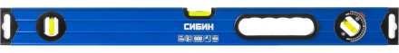 Уровень СИБИН коробчатый усиленный, утолщенный профиль, 2 фрезерованные поверхности, 3 противоударных ампулы (1 поворотная на 360 град), с ручками, 6 34609-060 купить в Екатеринбурге