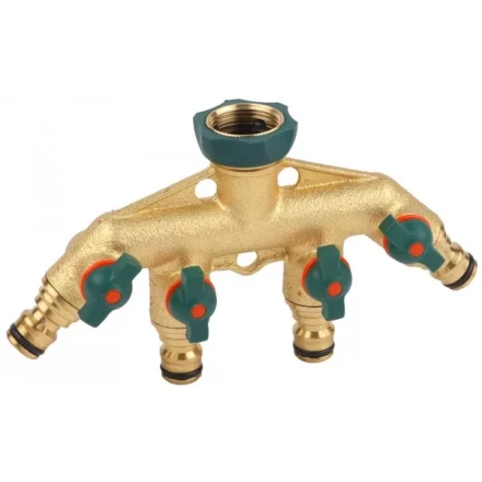 Распределитель RACO &quot;Profi-Plus&quot; четырехканальный, латунный с покрытием TPR, 3/4&quot; 4244-55134D купить в Екатеринбурге