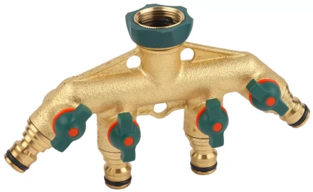 Распределитель RACO &quot;Profi-Plus&quot; четырехканальный, латунный с покрытием TPR, 3/4&quot; 4244-55134D купить в Екатеринбурге