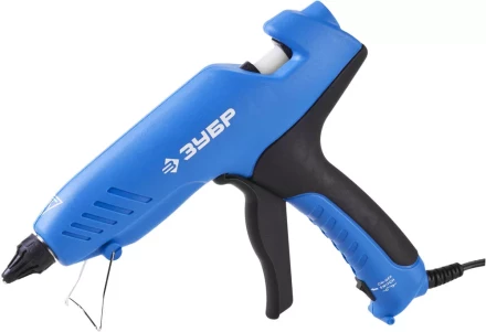 Пистолет ЗУБР клеевой (термоклеящий), эл, эргоном рукоятка, выключатель на рукоятке, рабоч темп 193град, d=12мм, 100Вт 06851-80-12_z02 купить в Екатеринбурге