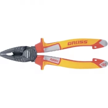 Плоскогубцы комбинированные, диэлектрические трехкомпонентные рукоятки до 1000 В, 180 мм GROSS 16989 купить в Екатеринбурге