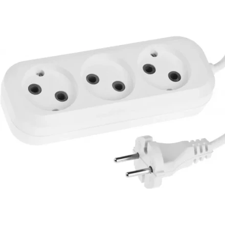 Удлинитель СИБИН электрический, ПВС сечение 0,75кв мм, 3 гнезда, макс мощн 1300Вт, 2м 55031-2 купить в Екатеринбурге