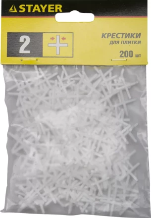 Крестики для кафеля, 2мм, STAYER 3380-2, 200шт 3380-2 купить в Екатеринбурге