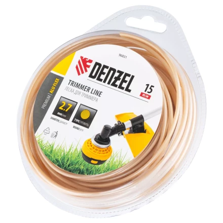 Леска для триммера армированная алюминием круглая, 2,7мм х 15м, блистер ALUFLEX Denzel 96831 купить в Екатеринбурге